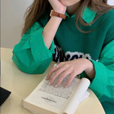 シンプルシャツ&ロゴニットベスト