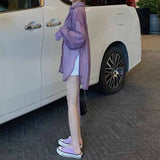 【6色展開】シースルーサイドリボンシャツ