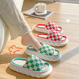 ブロックチェックスリッパ