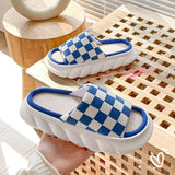 ブロックチェックスリッパ