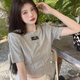 アシメカットタグTシャツ