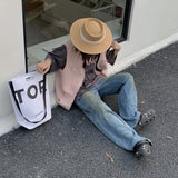 ツイード風ジレ&オーバーロゴTシャツ【単品販売】