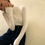 【8色展開】ベーシックハーフハイネックトップス