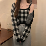 ギンガムチェックカーディガンセット