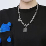 スクエアペンダントチェーンネックレス【ユニセックス】