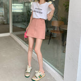 インナーパンツ付きカラーデニムスカート