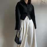 バックレースアップシャツ