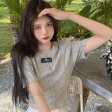 アシメカットタグTシャツ