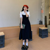 フェイクレイヤードパフスリーブワンピース