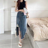 ダメージデニムスカート