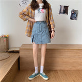 リボンデニムスカート