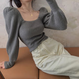 ボリュームスリーブ大人ニット