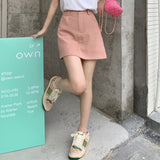 インナーパンツ付きカラーデニムスカート