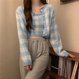 ギンガムチェックカーディガンセット