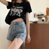 ダメージカットデニムショーパン