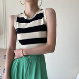 ボーダーショートニット