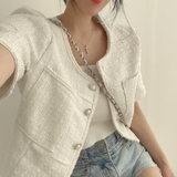 ツイードノーカラージャケット