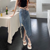 ダメージデニムスカート