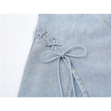 リボンデニムスカート