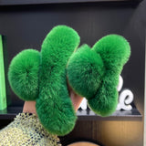 ふわふわリアルファーグリーンヘアクリップ