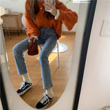 ハイウェストストレートデニム