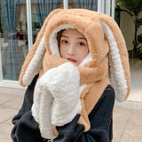 マフラー付きウサギ耳ハット