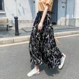 花柄フレアロングスカート