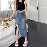 ダメージデニムスカート