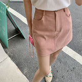 インナーパンツ付きカラーデニムスカート