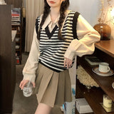 フェイクレイヤードボーダートップス