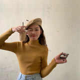 【8色展開】ベーシックハーフハイネックトップス