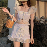 ハイウエストギャザースイムウェア