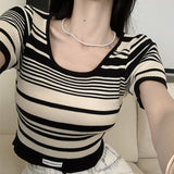 ランダムボーダーサマーニット