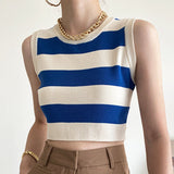 ボーダーショートニット