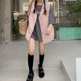 ツイード風ジレ&オーバーロゴTシャツ【単品販売】