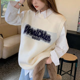 シンプルシャツ&ロゴニットベスト