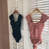 ギャザーワンピース水着