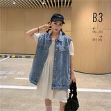 ロングデニムベスト