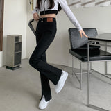 ハイウエストタグフレアデニム