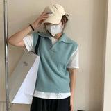 ポロカラーニットベスト