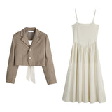 バックリボンジャケットワンピースセットアップ
