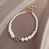 アルファベットパールネックレス