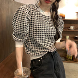 千鳥柄サマーニット