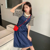 デニムサロペットワンピース