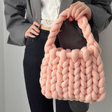 【8色展開】もこもこ手編みハンドバッグ