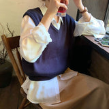 【7色展開】シンプルVネックベスト