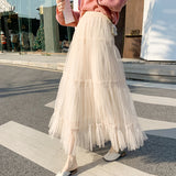 チュールティアードスカート