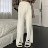 スリット入りセンタープレスリラックスパンツ