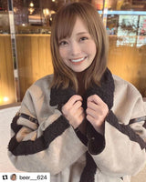 バイカラーボアジャケット