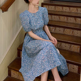 バックリボンフラワーワンピース